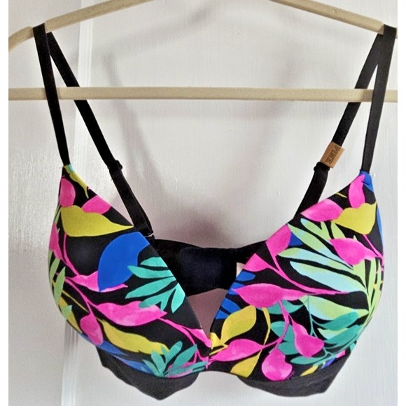 Victoria's Secret‎ PINK leaf print wear everywhere wireless push up Bra 36D - Picture 2 of 11
